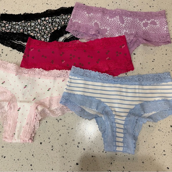 PINK Victoria's Secret Other - New women’s Sz M, L Lace Trim Cotton Panties Bundle